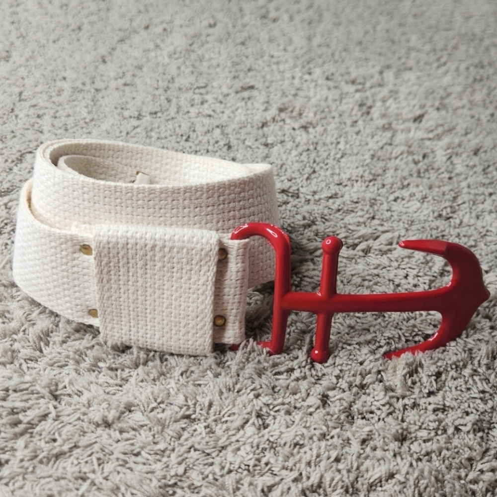 Unisex Stylish Red Anchor Buckle Belt